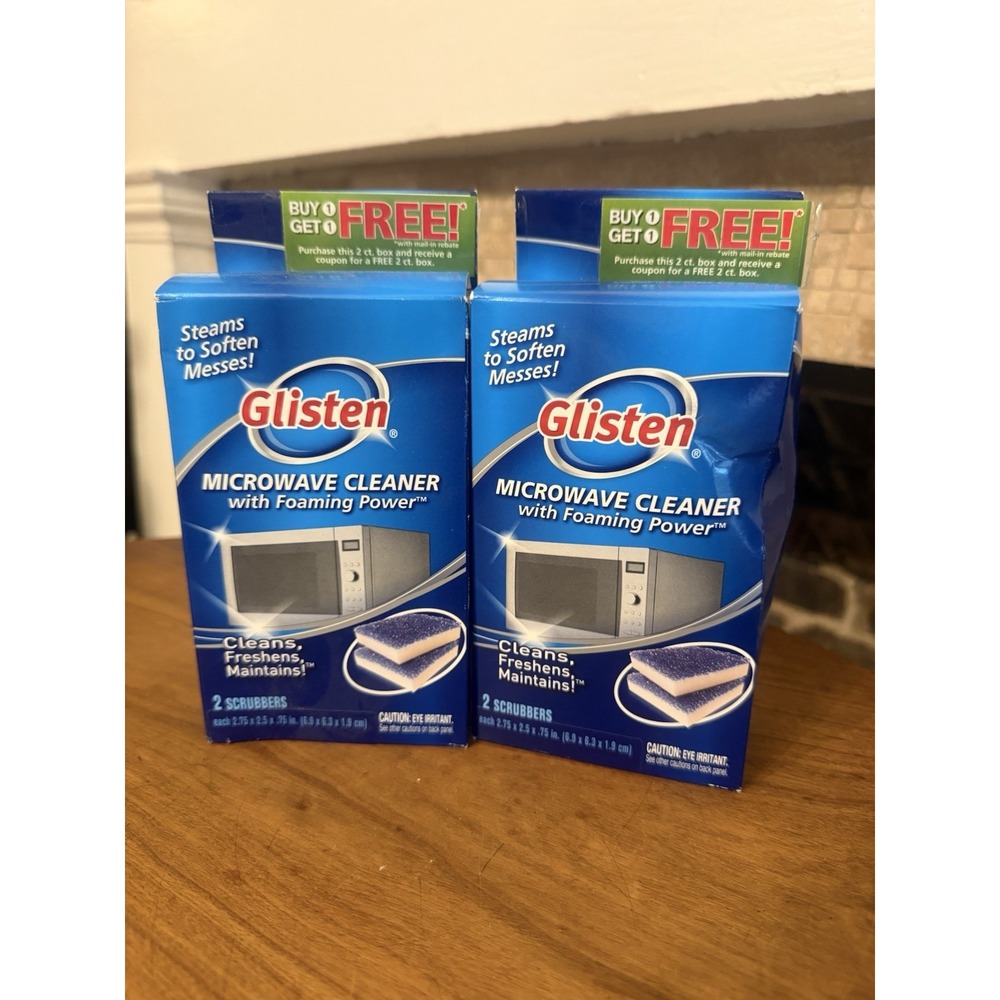 Glisten Microwave Cleaner w/ Foaming Power Lemon, Discontinued HTF, 2 Boxes